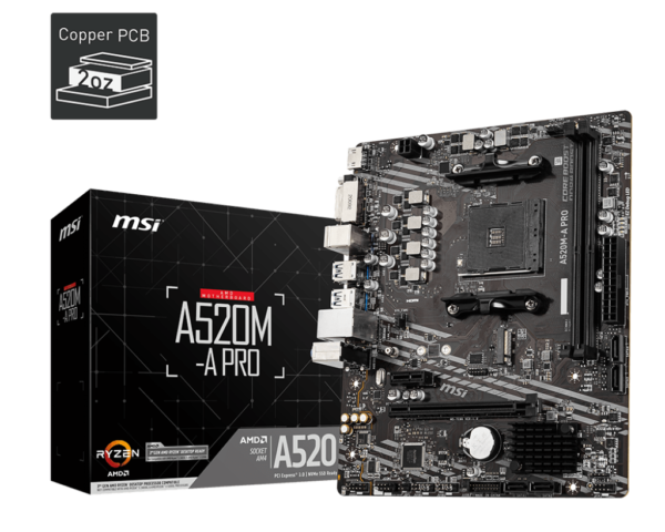 MSI A520M-A PRO AMD AM4 microATX Motherboard