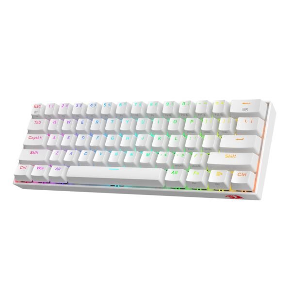 Redragon Draconic K530 Pro RGB Wireless 60% Compact Mechanical Gaming Keyboard - White - Tactile Brown Switches