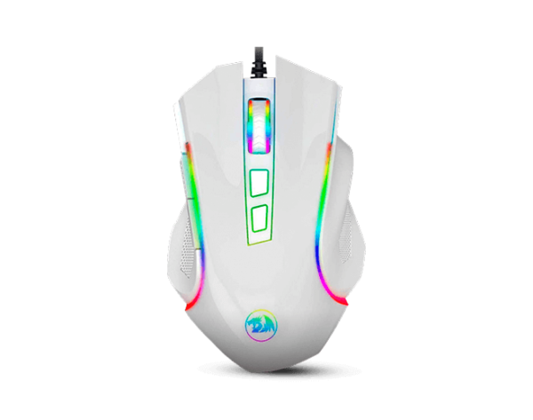 Redragon M607W Griffin White Wired USB Gaming Mouse with 7 Programmable Buttons / 7200 DPI / RGB Lighting for Windows/Mac PC