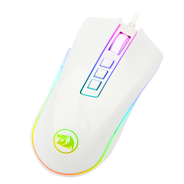 Redragon M711W Cobra Chroma White Gaming Mouse with 16.8 Million RGB Color Backlit, 10,000 DPI Adjustable, Comfortable Grip, 7 Programmable Buttons
