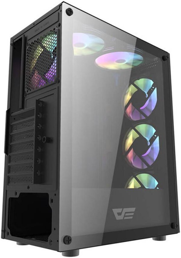 DarkFlash DK151 RGB Mid-Tower ATX PC Gaming Case – Black | White