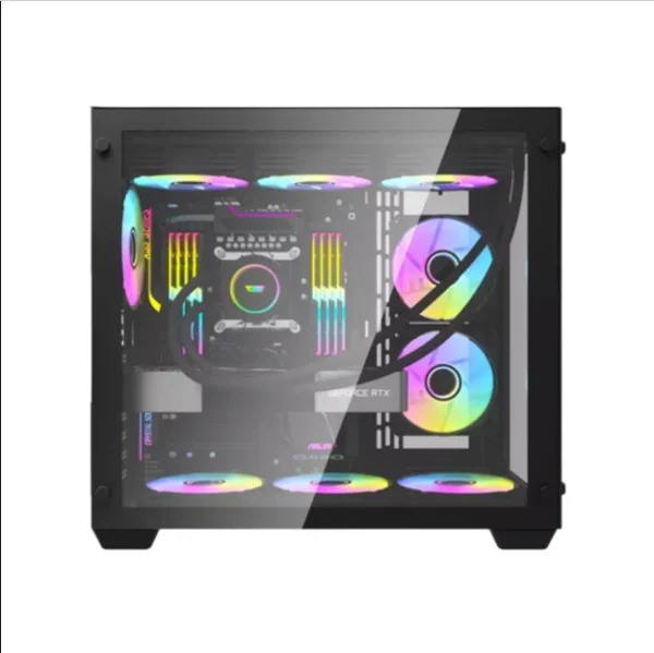 DarkFlash Aigo Tempered Glass C285 ATX Gaming Casing Black