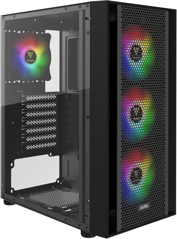 1st Player T7 ARGB Mid-Tower ATX Gaming Case - Black