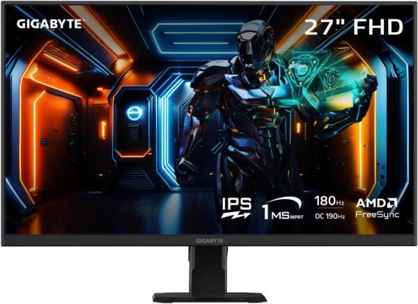 GIGABYTE GS27FA EK 27″ LED Gaming Monitor – Full HD IPS, 165 Hz, 1 ms, HDR10, 1‑Year Warranty