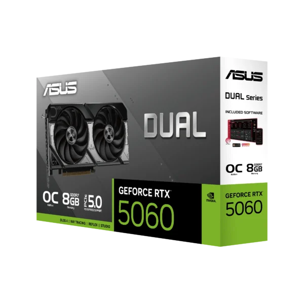 Asus Dual GeForce RTX 5060 8GB GDDR7 OC Edition (PCIe 5.0, 8GB GDDR7, DLSS 4, HDMI 2.1b, DisplayPort 2.1b graphics card