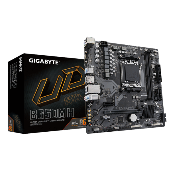 GIGABYTE B650M H DDR5 Micro‑ATX Motherboard – AMD Ryzen 7000 CPU Support, PCIe Gen5, Ultra Durable