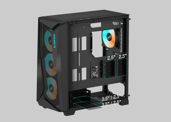 GIGABYTE GB‑C301G – Stylish Gaming Case with Mesh Front, RGB Fusion & Vertical GPU Mount