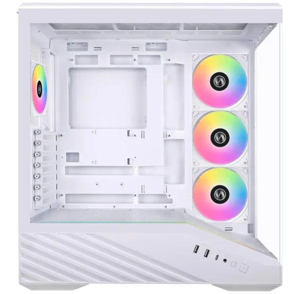 V100 White | Mid‑Tower ATX Case with 4 ARGB Fans & Fan Breakout Board