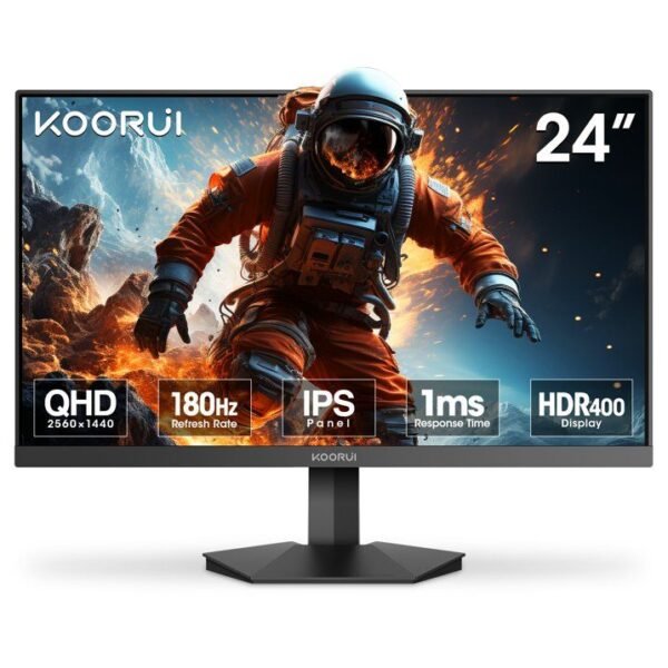 Koorui G2421V 2K 180HZ LED Monitor – Ultra-Clear QHD Resolution, Wide Viewing Angles, and Eye Comfort Design