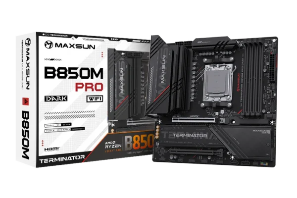 MS-Terminator B850M PRO DARK WIFI Motherboard – AMD Ryzen 9000 Support, DDR5 Speed, PCIe 5.0, and High-Performance WiFi Connectivity