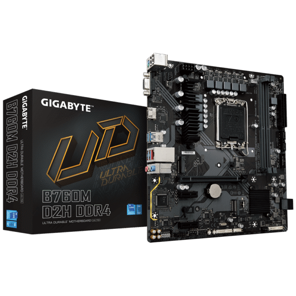 Gigabyte B760M D2H DDR4 Ultra Durable Micro-ATX Motherboard with PCIe 4.0, 2.5GbE LAN, and Smart Fan 6 Technology