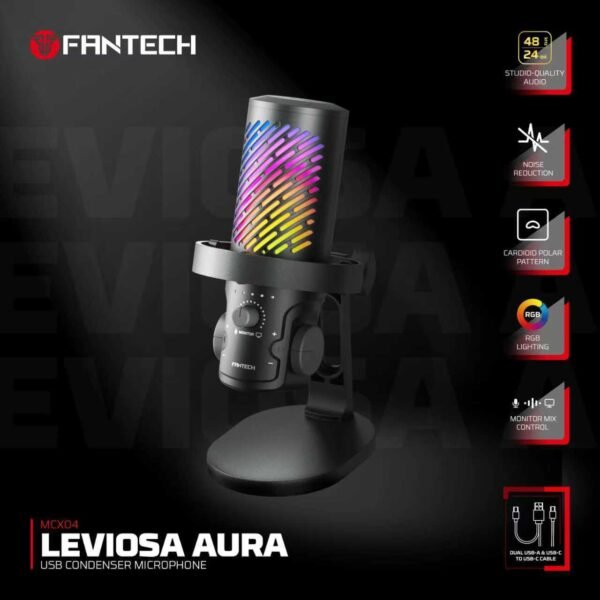 Fantech LEVIOSA AURA MCX04 USB RGB Condenser Microphone