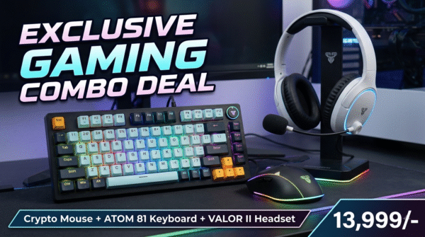 Fantech Azadi Gaming Combo – Crypto Wired Mouse + ATOM 81 Keyboard + VALOR II MH89 Headset