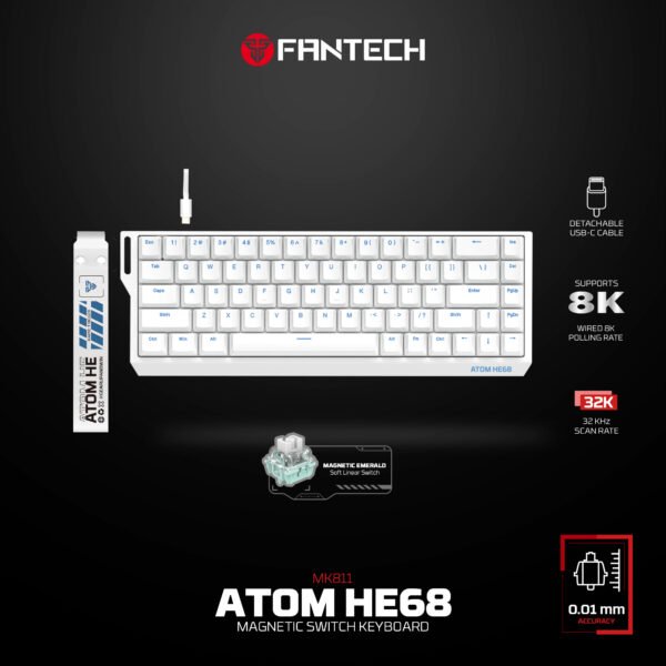 Fantech ATOM HE68 Hall Effect Magnetic Gaming Keyboard