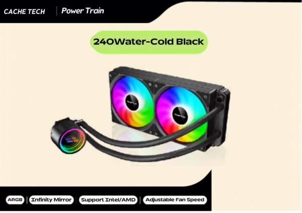 Power Train D240A ARGB Liquid CPU Cooler Black