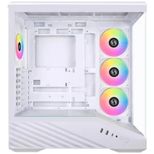 V100 White | Mid‑Tower ATX Case with 4 ARGB Fans & Fan Breakout Board