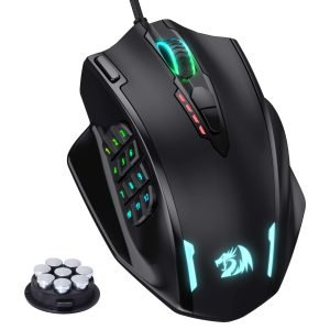 Redragon M908 Impact, 18 Buttons, 5 Memory Modes, 8 Tunning Weights, 16 Million RGB Color Backlit, MMO Wired Gaming Mouse