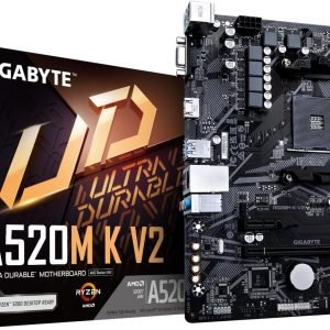 GIGABYTE A520M K DDR4 Micro‑ATX Motherboard – AMD Ryzen 3000/4000/5000 CPU Support, Ultra Durable