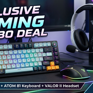 Fantech Azadi Gaming Combo – Crypto Wired Mouse + ATOM 81 Keyboard + VALOR II MH89 Headset
