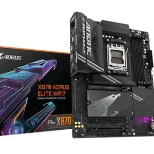 GIGABYTE X870 AORUS ELITE WIFI7 DDR5 ATX Motherboard – AMD Ryzen 7000/8000 CPU Support, PCIe Gen5, Ultra Durable Gaming