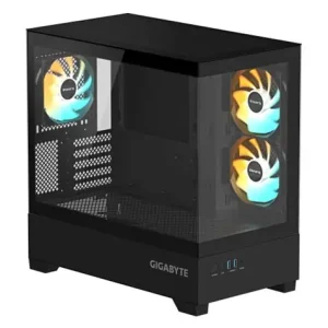 GIGABYTE GB‑C201P Panoramic Mid‑Tower Case – Tempered Glass, RGB, 360mm Radiator Support