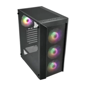 FSP CMT218 Mid‑Tower Gaming Case – Tempered Glass, Mesh Front, 4 ARGB Fans & 360mm Radiator Support