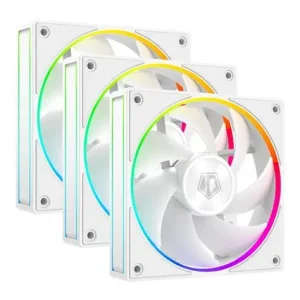 ID-COOLING AF-127 ARGB W Trio White | 3×120mm ARGB Case Fan Kit with Elegant White Design, Strong Airflow & Wide Sync Compatibility