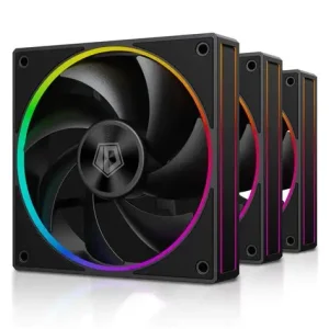 ID-COOLING AF-127 ARGB K Trio Black | 3×120mm ARGB Case Fan Kit with Sleek Black Design, Strong Airflow & Wide Sync Compatibility