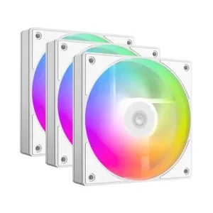 ID-COOLING AS-120 ARGB K Trio White | 3×120mm ARGB Case Fan Kit with Elegant White Design, Strong Cooling Performance & Wide Sync Compatibility