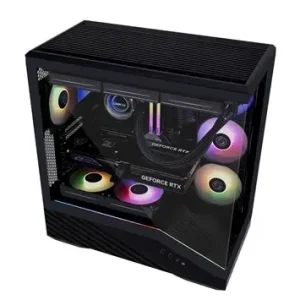 V100 Black | Mid‑Tower ATX Case with 4 ARGB Fans & Fan Breakout Board