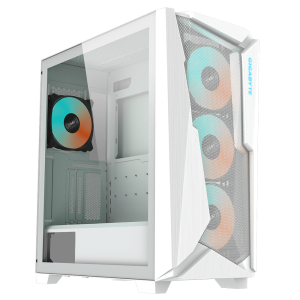 GIGABYTE GB‑C301GW WHITE Mid‑Tower Case – Tempered Glass, ARGB Hub, 360mm Radiator Support