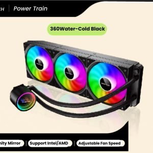 Power Train 360A RGB Fan Kit – 3-in-1 PC Cooling Fans with Controller Black