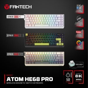 Fantech ATOM HE68 Pro Magnetic Gaming Keyboard (Hall Effect | Rapid Trigger | RGB)