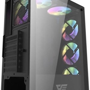 DarkFlash DK151 RGB Mid-Tower ATX PC Gaming Case – Black | White