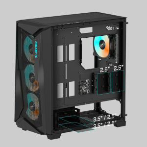 GIGABYTE GB‑C301G – Stylish Gaming Case with Mesh Front, RGB Fusion & Vertical GPU Mount