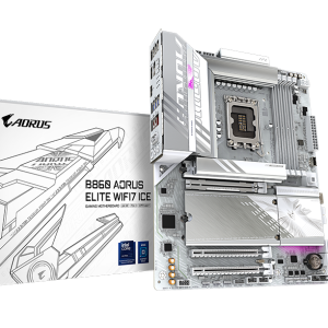 GIGABYTE B860 AORUS ELITE WIFI7 ICE DDR5 ATX Motherboard – Intel 12th/13th/14th Gen CPU Support, PCIe Gen5, Ultra Durable Gaming