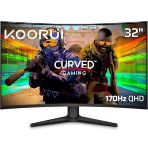 Koorui 32E6QC 2K LED Monitor – Large 32-Inch QHD Display, Wide Viewing Angles, and Eye Comfort Technology